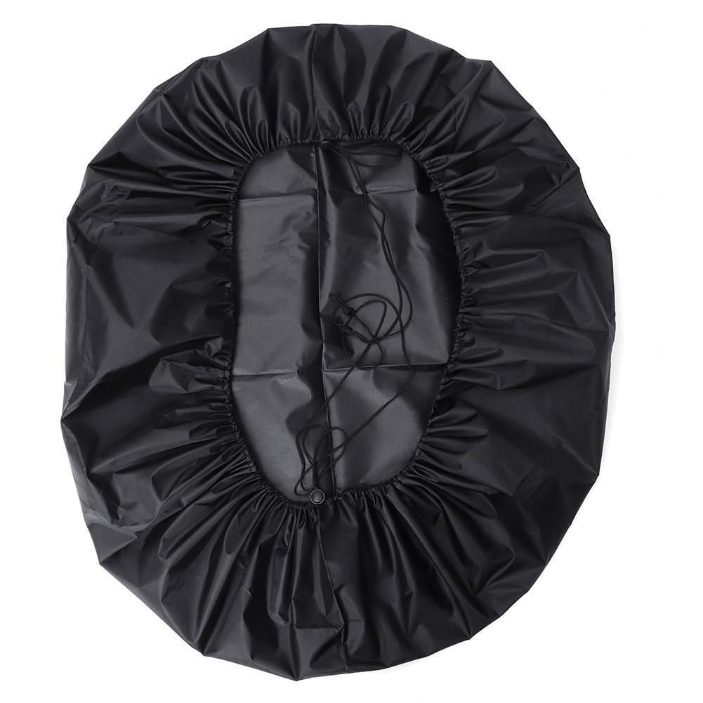 1 Piece Waterproof Round Barbecue grill cover, UV-Resistant Outdoor Patio and Backyard Protector with Drawstring, Black, 112 cm