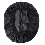 1 Piece Waterproof Round Barbecue grill cover, UV-Resistant Outdoor Patio and Backyard Protector with Drawstring, Black, 112 cm