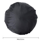 1 Piece Waterproof Round Barbecue grill cover, UV-Resistant Outdoor Patio and Backyard Protector with Drawstring, Black, 112 cm