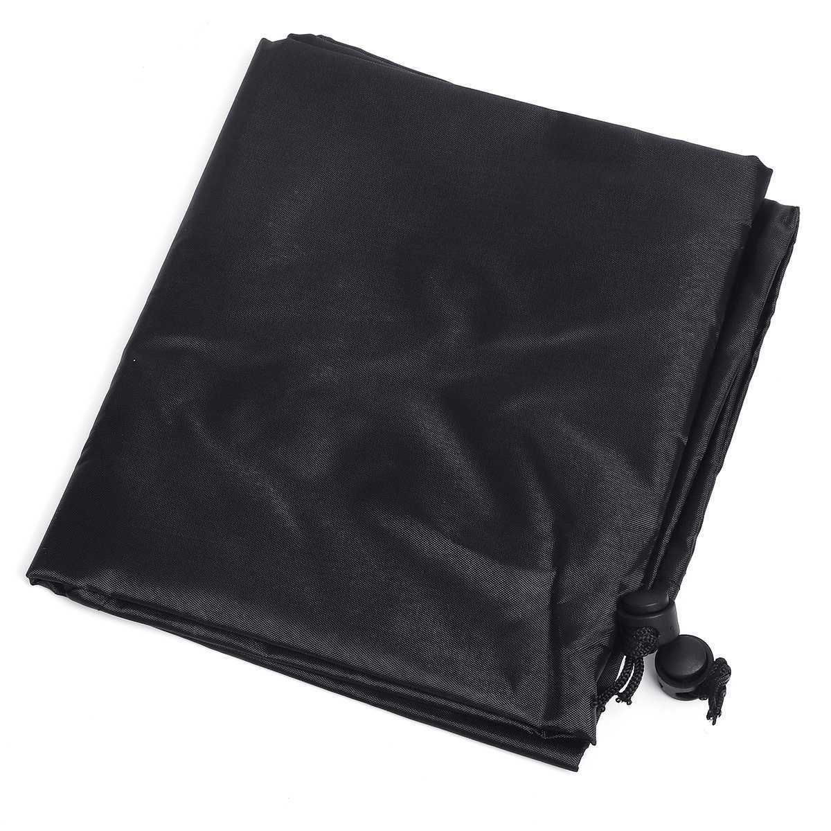 1 Piece Waterproof Round Barbecue grill cover, UV-Resistant Outdoor Patio and Backyard Protector with Drawstring, Black, 112 cm