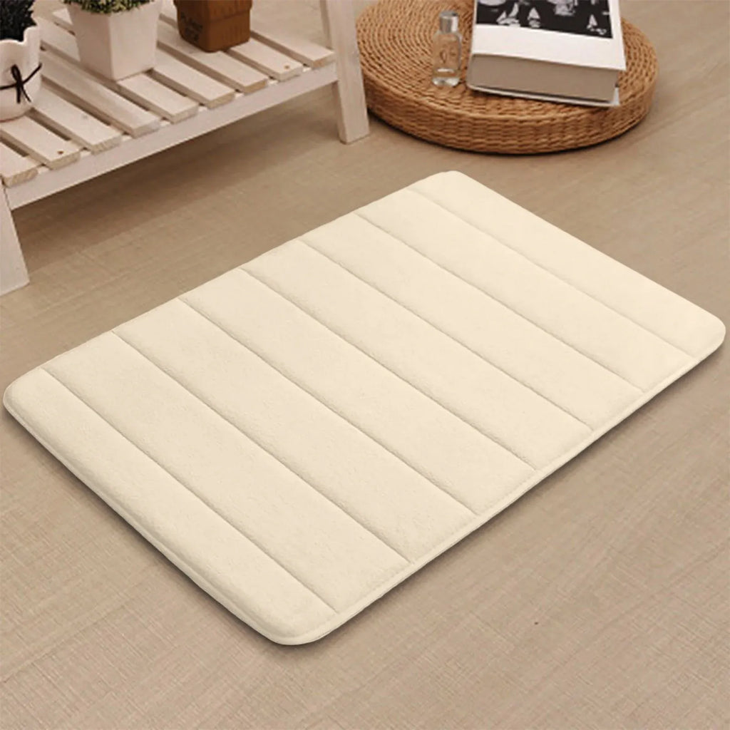 Extra Soft Non-Slip Bathroom Rug, Absorbent Machine-Washable Thick Bath Mat for Tub, Shower and Bathroom Floor, 24 x 16 Inches, White