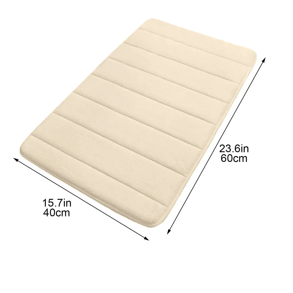 Extra Soft Non-Slip Bathroom Rug, Absorbent Machine-Washable Thick Bath Mat for Tub, Shower and Bathroom Floor, 24 x 16 Inches, White