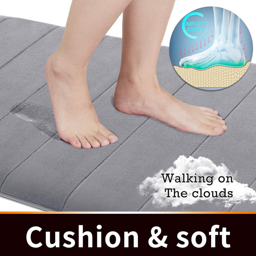 Bath Mat, Non-slip bath mat, Shower mat, Memory Foam Bath Mat, Super soft absorbent bath mat, 40 x 60 cm, Grey