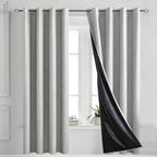 Ring-Top Blackout Curtain Panel, Black-Lined Thermal Insulated Privacy Drapery for Bedroom and Living Room, Energy-Saving Window Curtain