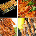 Non-Stick Fish Grilling Basket Metal Handle Barbecue Tool Meat Bacon Net BBQ Rack Grill Outdoor Steel Accessories