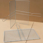 Non-Stick Fish Grilling Basket Metal Handle Barbecue Tool Meat Bacon Net BBQ Rack Grill Outdoor Steel Accessories