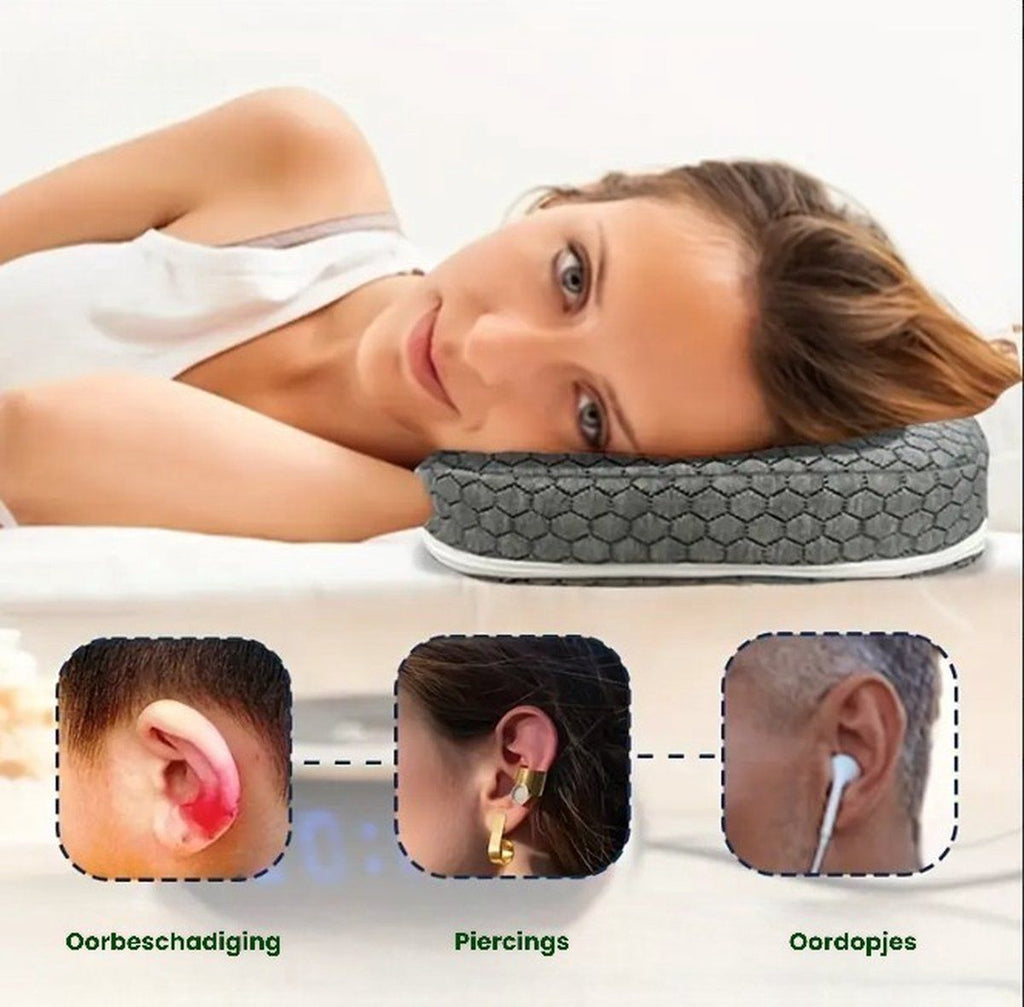 Donut Pillow, Ring Pillow, Piercing Pillow, Orthopedic Head Pillow, Sleeping Earplugs Ear Pillow, for Home, Office and Everyday Comfort