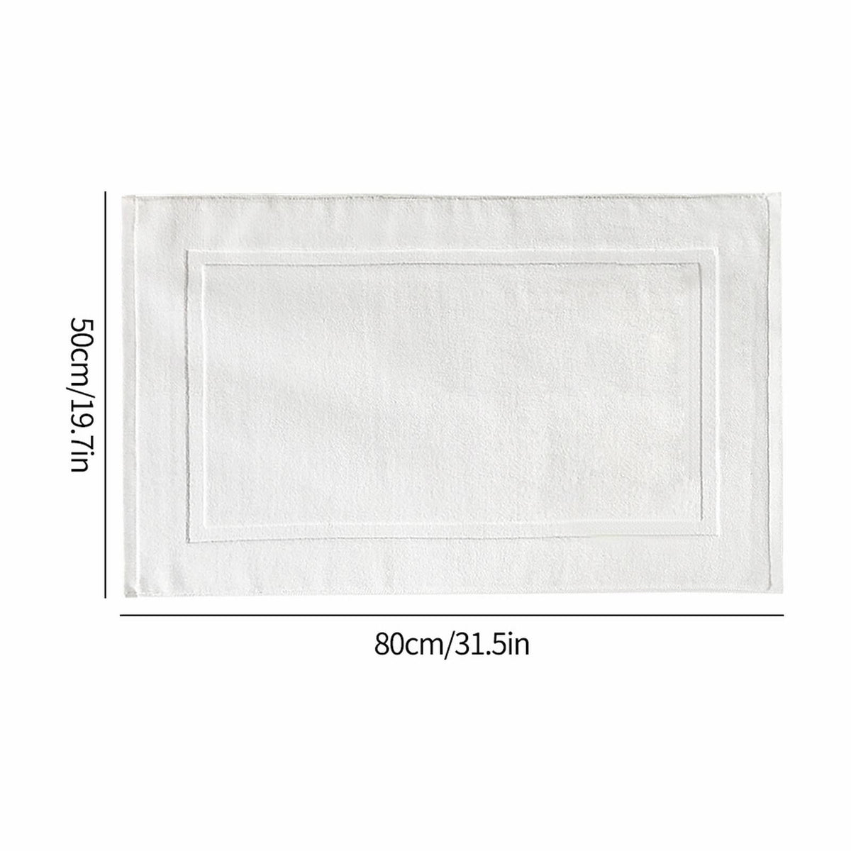 2PCS White Cotton Classic Rug Bath Mats Absorbent Cotton Hotel Spa Shower Bathtub Mats [Not A Bathroom Rug] Machine Washable Shower Bathroom Floor Towel A-White 4PCS