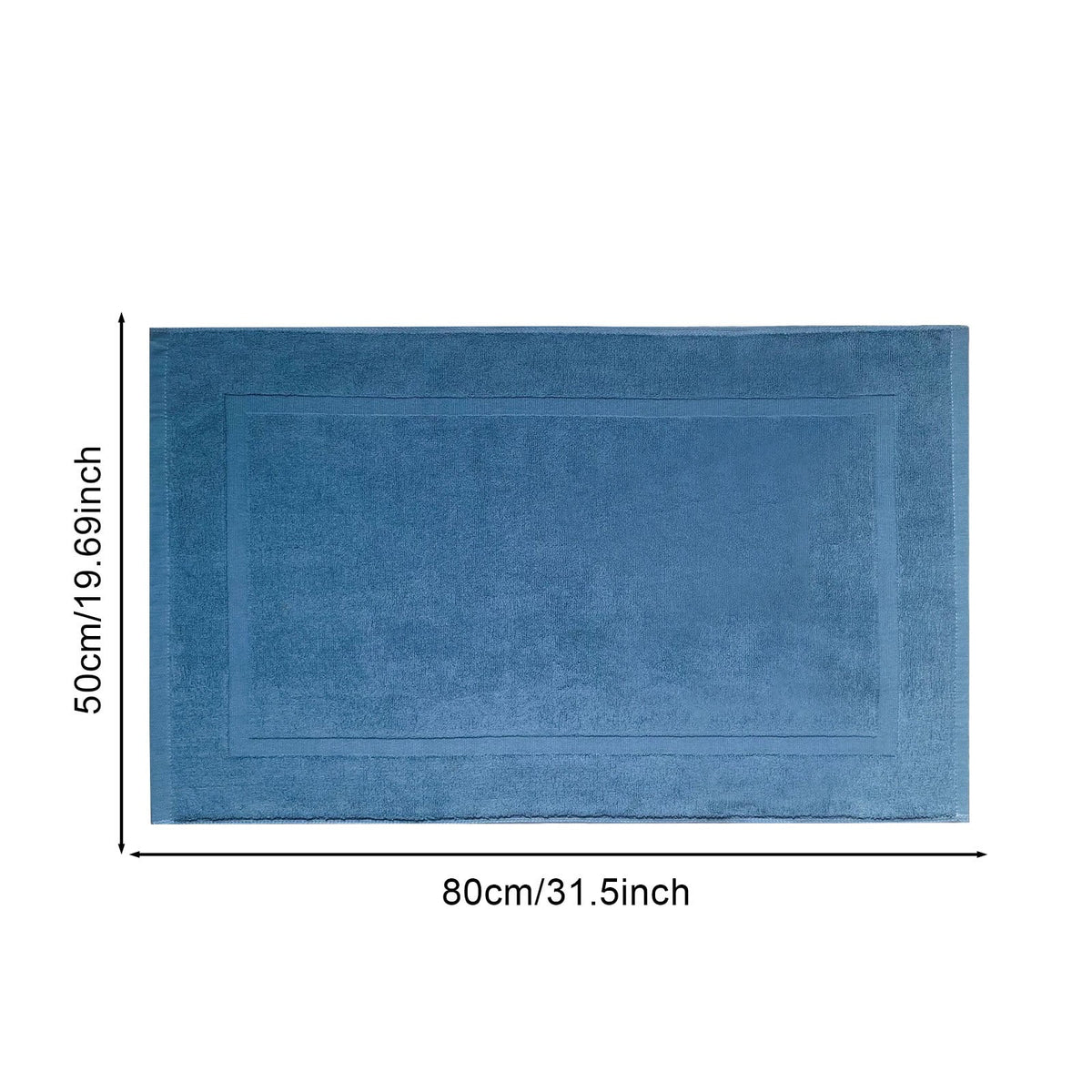 2PCS White Cotton Classic Rug Bath Mats Absorbent Cotton Hotel Spa Shower Bathtub Mats [Not A Bathroom Rug] Machine Washable Shower Bathroom Floor Towel B 1PCS & White 1PCS