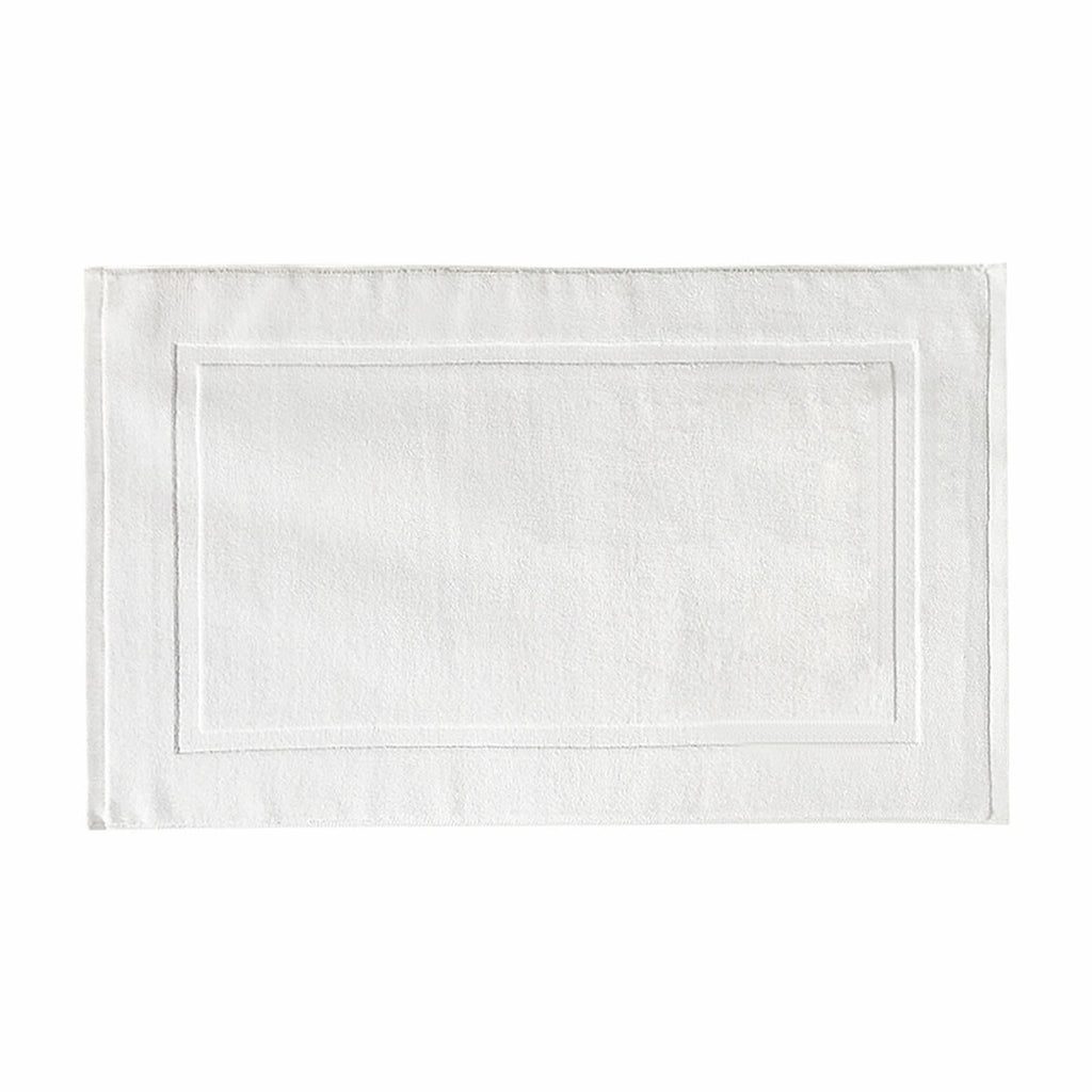2PCS White Cotton Classic Rug Bath Mats Absorbent Cotton Hotel Spa Shower Bathtub Mats [Not A Bathroom Rug] Machine Washable Shower Bathroom Floor Towel C-White