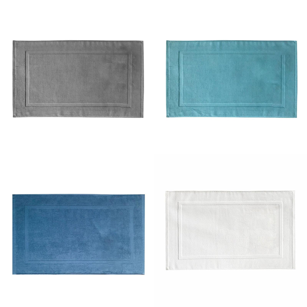 2PCS White Cotton Classic Rug Bath Mats Absorbent Cotton Hotel Spa Shower Bathtub Mats [Not A Bathroom Rug] Machine Washable Shower Bathroom Floor Towel G-White 1PCS & A 1PCS & B 1PCS & C 1PCS