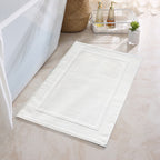 2PCS White Cotton Classic Rug Bath Mats Absorbent Cotton Hotel Spa Shower Bathtub Mats [Not A Bathroom Rug] Machine Washable Shower Bathroom Floor Towel White 1PCS & A 1PCS & B 1PCS & C 1PCS