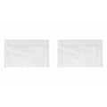 2PCS White Cotton Classic Rug Bath Mats Absorbent Cotton Hotel Spa Shower Bathtub Mats [Not A Bathroom Rug] Machine Washable Shower Bathroom Floor Towel White 2PCS