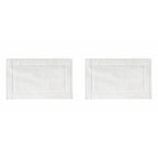 2PCS White Cotton Classic Rug Bath Mats Absorbent Cotton Hotel Spa Shower Bathtub Mats [Not A Bathroom Rug] Machine Washable Shower Bathroom Floor Towel White 2PCS