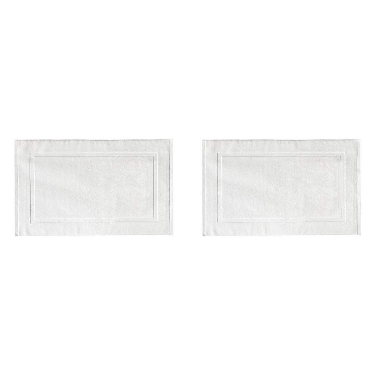 2PCS White Cotton Classic Rug Bath Mats Absorbent Cotton Hotel Spa Shower Bathtub Mats [Not A Bathroom Rug] Machine Washable Shower Bathroom Floor Towel White 2PCS