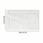 2PCS White Cotton Classic Rug Bath Mats Absorbent Cotton Hotel Spa Shower Bathtub Mats [Not A Bathroom Rug] Machine Washable Shower Bathroom Floor Towel White 2PCS
