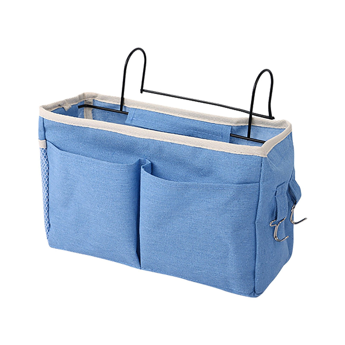 4 Pockets Bedside Caddy Hanging Storage Bag Bed Organizer for Bunk and Hospital Beds College Dorm Rooms Baby Bed Rails Camp, One Size