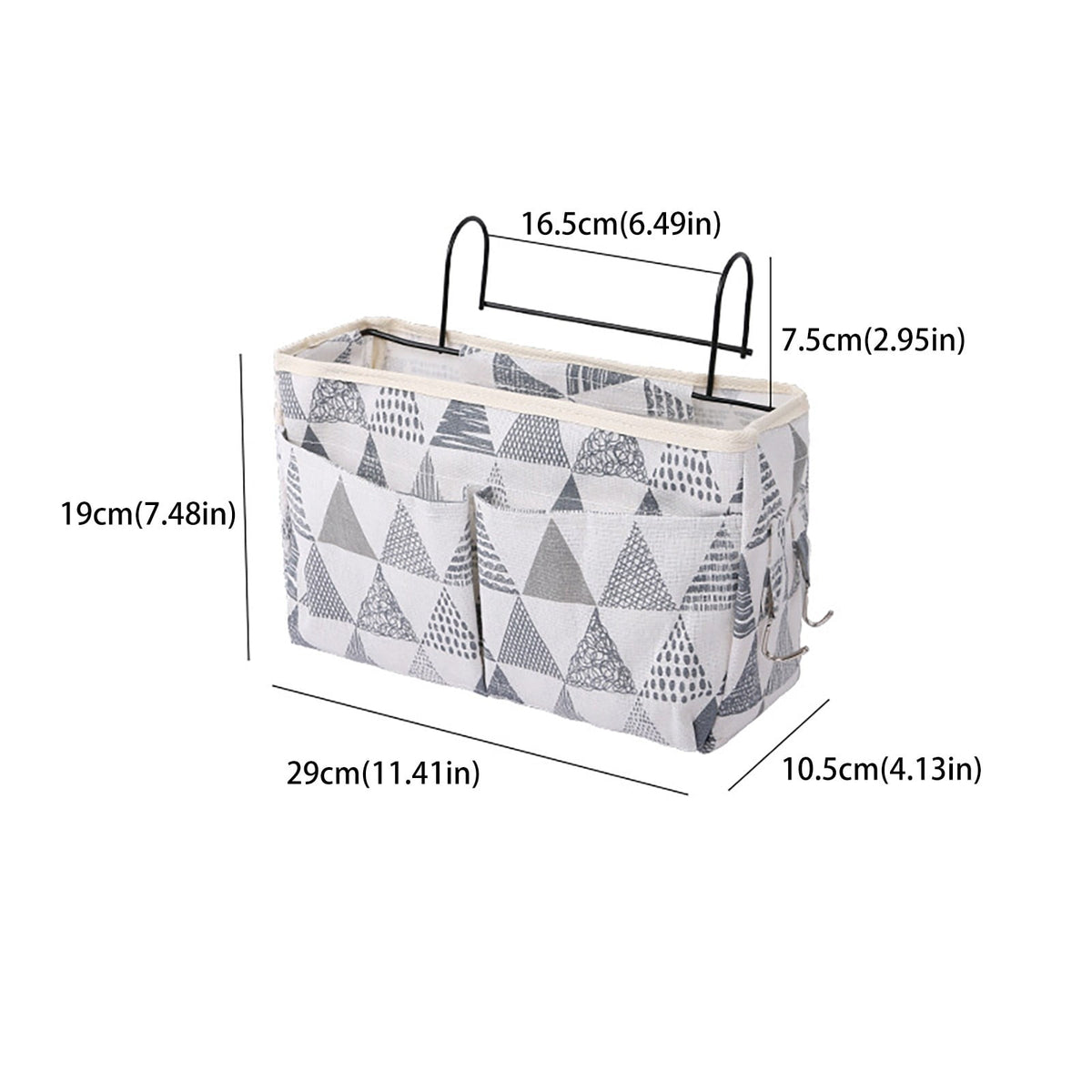 4 Pockets Bedside Caddy Hanging Storage Bag Bed Organizer for Bunk and Hospital Beds College Dorm Rooms Baby Bed Rails Camp, One Size