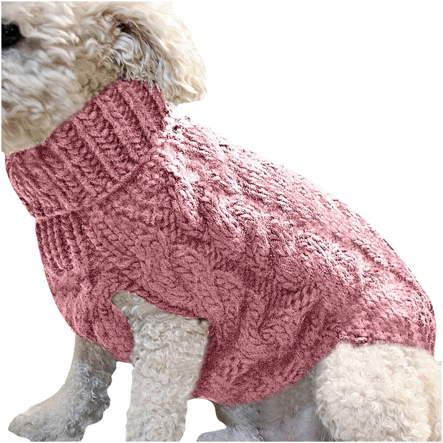 Clearance Under $5 Boovnll Dog Sweater, Winter Turtleneck Knitted Keep Warm Sleeveless Pet Clothes, Dog Clothes for Small Dog Fall Winter Dog Sweaters, (Black, S) L Hot Pink