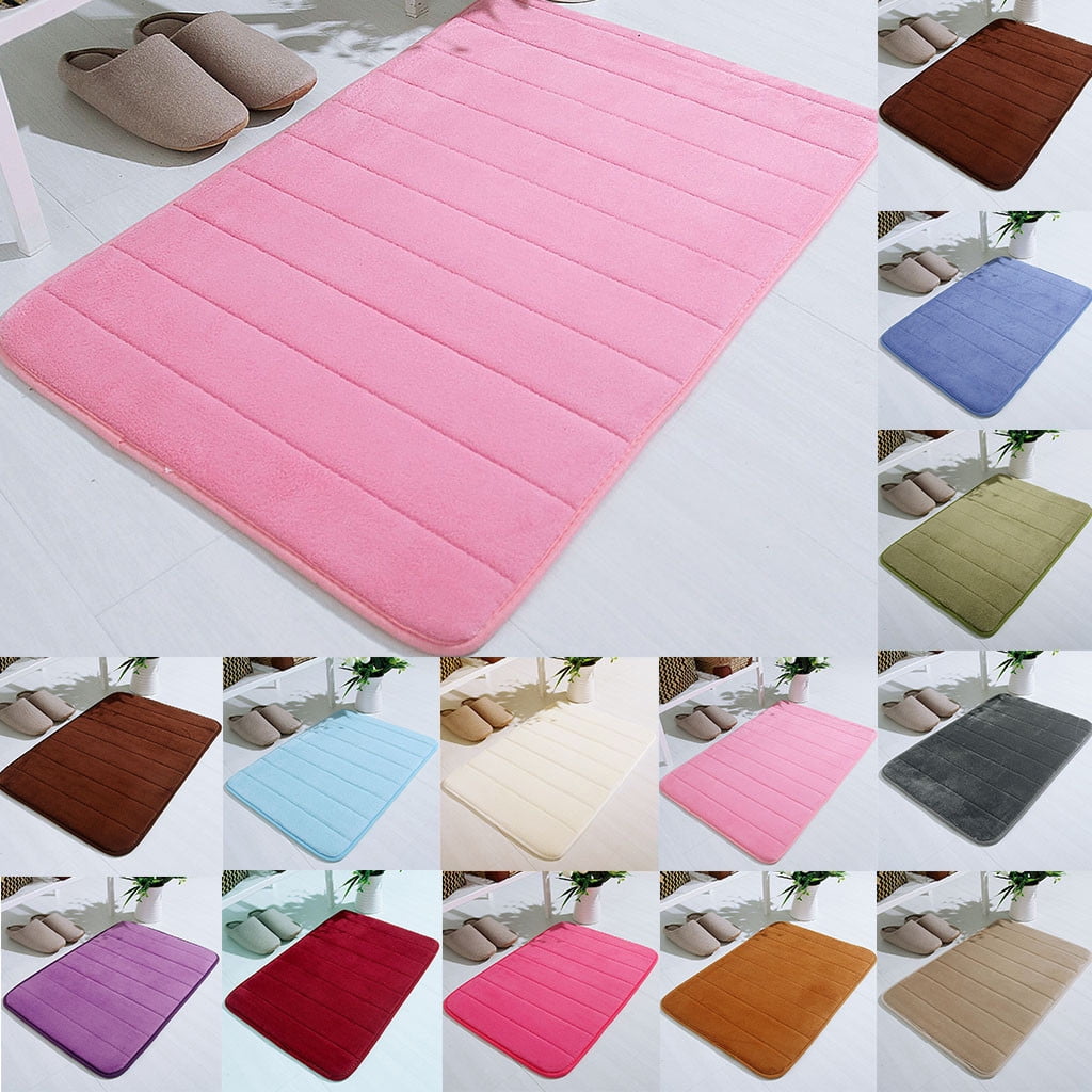Non Slip Absorbent Bath Mat Quick Dry Washable Bathroom Rug for Shower Floor, 20 x 32 Inch White