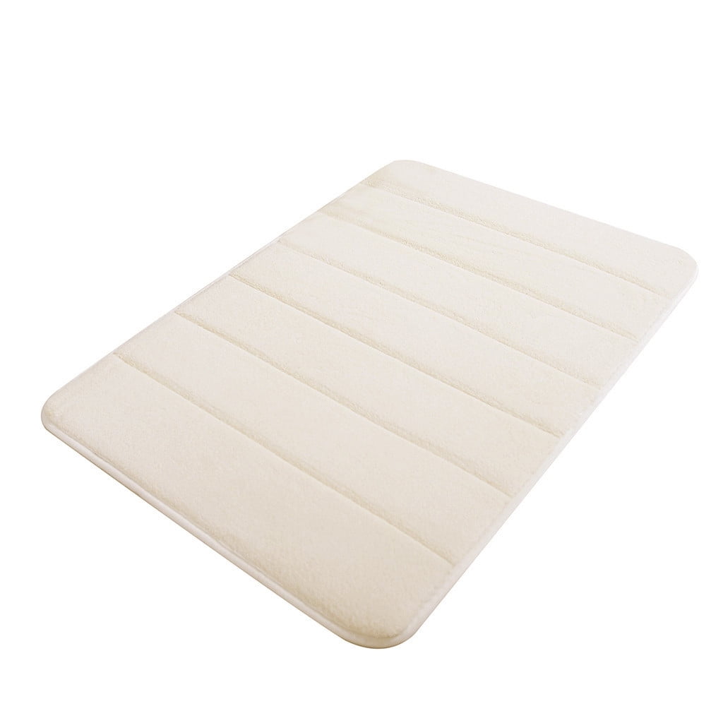 Non Slip Absorbent Bath Mat Quick Dry Washable Bathroom Rug for Shower Floor, 20 x 32 Inch White