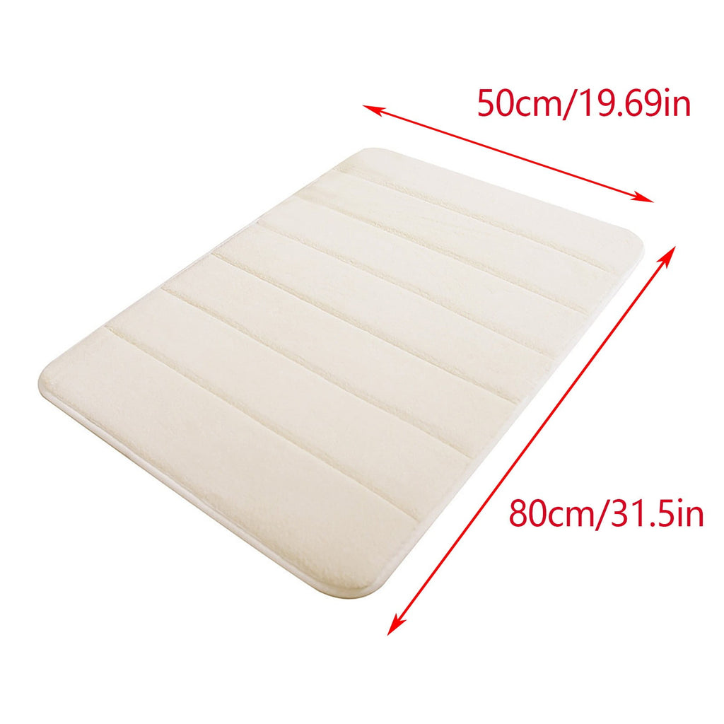Non Slip Absorbent Bath Mat Quick Dry Washable Bathroom Rug for Shower Floor, 20 x 32 Inch White