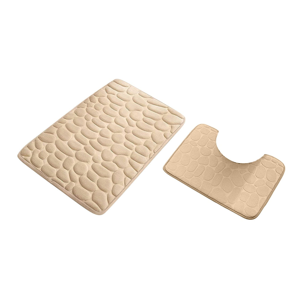 Bathroom Rugs Set 2 Piece, Super Absorbent & Soft Non-Slip Velvet Toilet Rug & Bath Mat, Quickly Dry Thicken Bath Mats for Bathroom, Kitchen, Door Mat, Bathroom Mat G