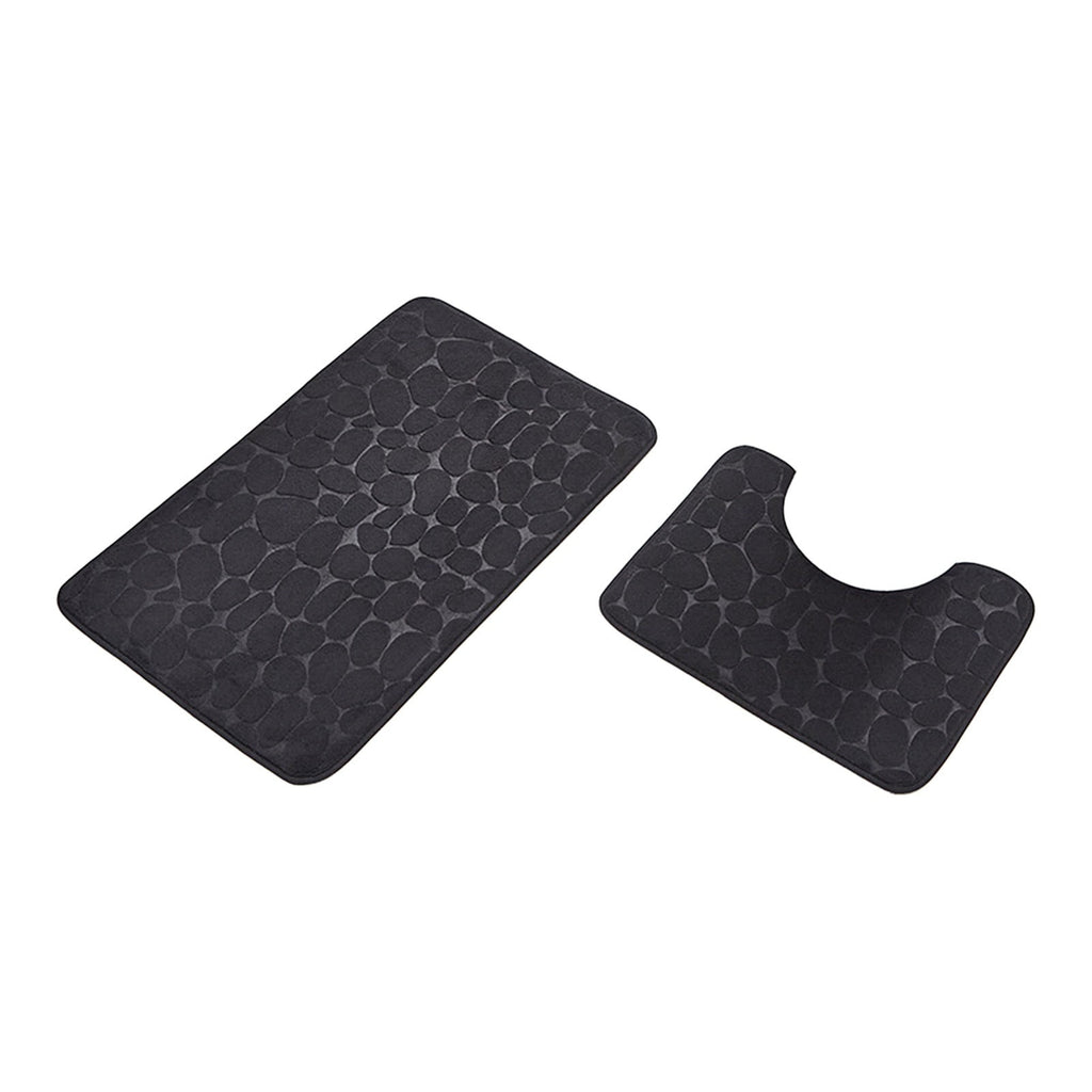 Bathroom Rugs Set 2 Piece, Super Absorbent & Soft Non-Slip Velvet Toilet Rug & Bath Mat, Quickly Dry Thicken Bath Mats for Bathroom, Kitchen, Door Mat, Bathroom Mat H