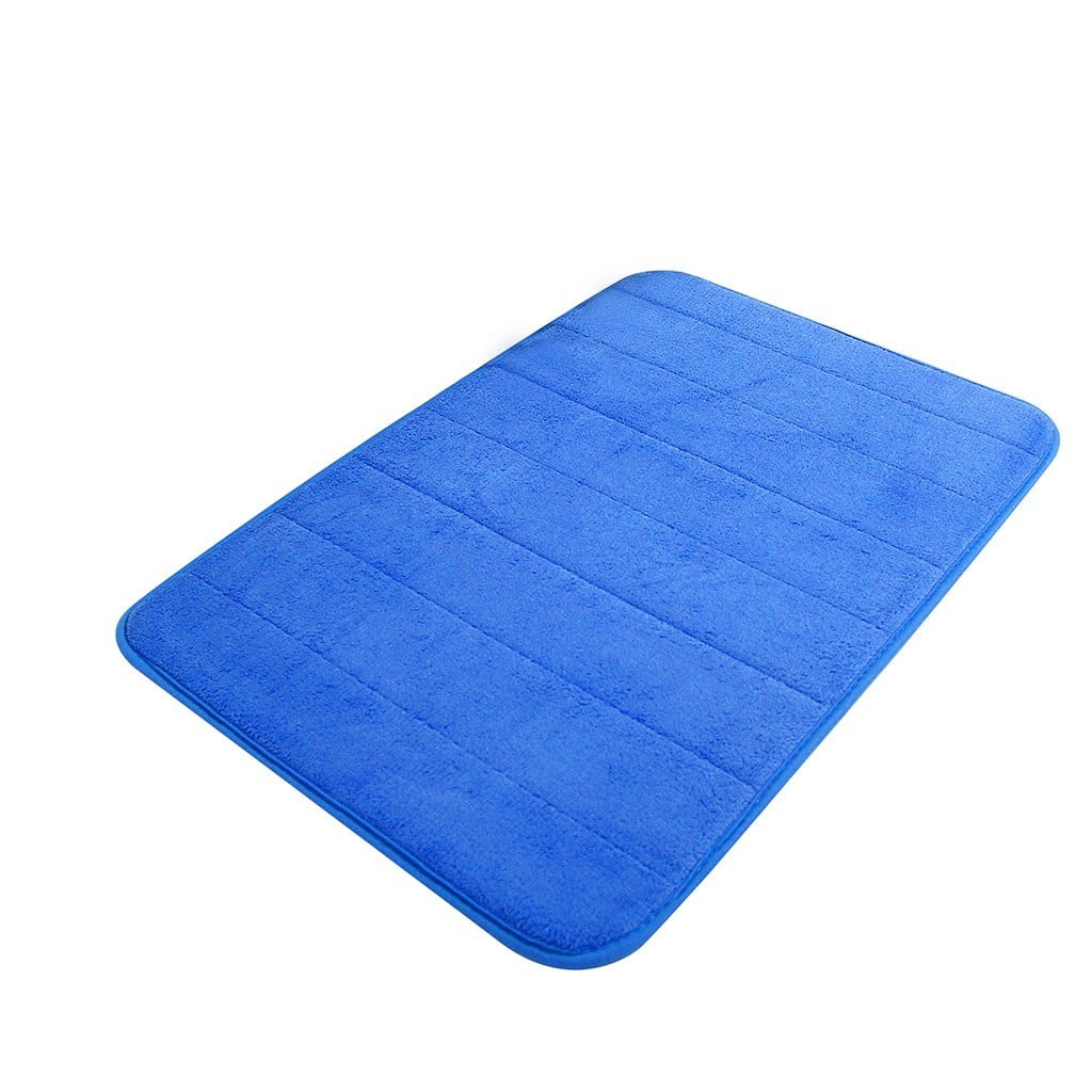 Bathroom Rugs - Ultra Absorbent Non-Slip Floor Bath Mat, Super Soft Shower Mat for Bath Tub, Machine Washable 16x24" (Brown) #A-Blue