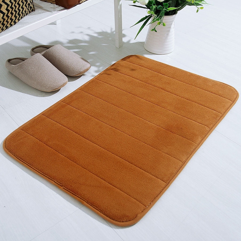 Bathroom Rugs - Ultra Absorbent Non-Slip Floor Bath Mat, Super Soft Shower Mat for Bath Tub, Machine Washable 16x24" (Brown) #A-Brown