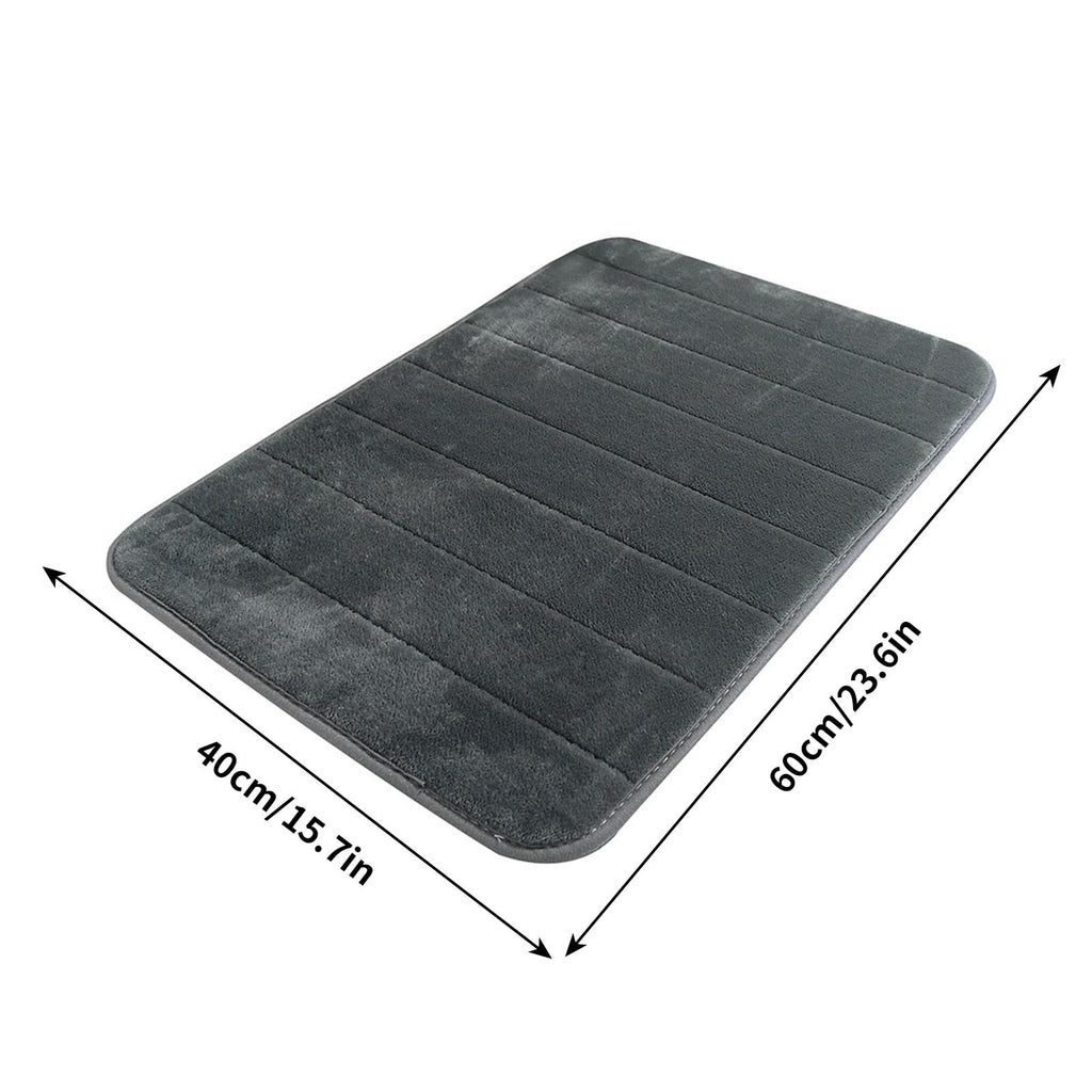 Bathroom Rugs - Ultra Absorbent Non-Slip Floor Bath Mat, Super Soft Shower Mat for Bath Tub, Machine Washable 16x24" (Brown) #A-Gray