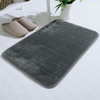 Bathroom Rugs - Ultra Absorbent Non-Slip Floor Bath Mat, Super Soft Shower Mat for Bath Tub, Machine Washable 16x24" (Brown) #A-Gray