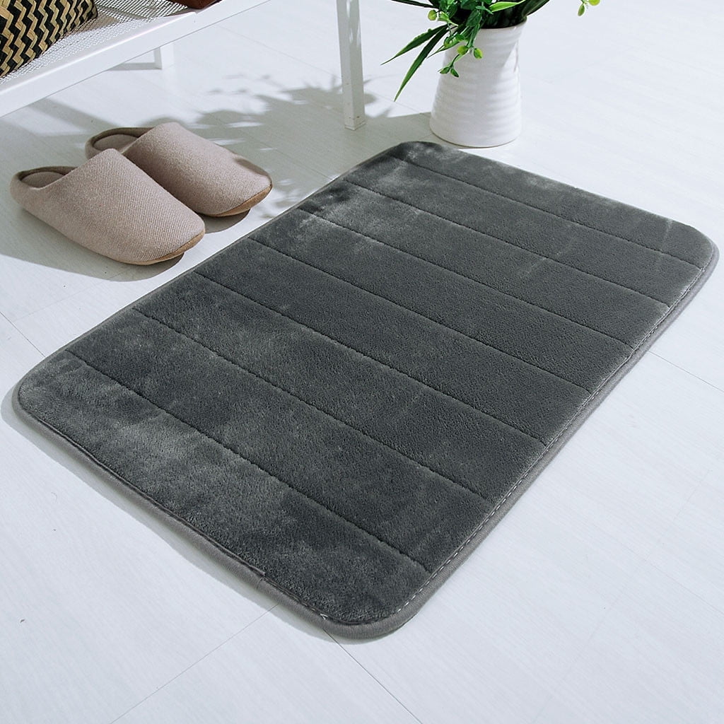 Bathroom Rugs - Ultra Absorbent Non-Slip Floor Bath Mat, Super Soft Shower Mat for Bath Tub, Machine Washable 16x24" (Brown) #A-Gray