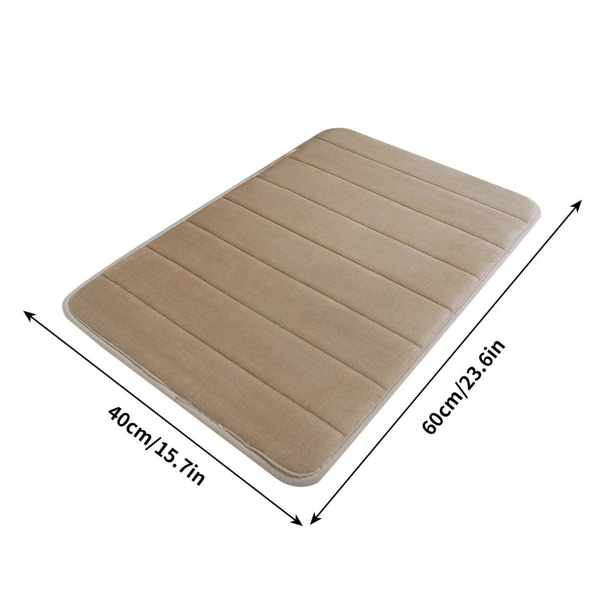 Bathroom Rugs - Ultra Absorbent Non-Slip Floor Bath Mat, Super Soft Shower Mat for Bath Tub, Machine Washable 16x24" (Brown) #A-Khaki