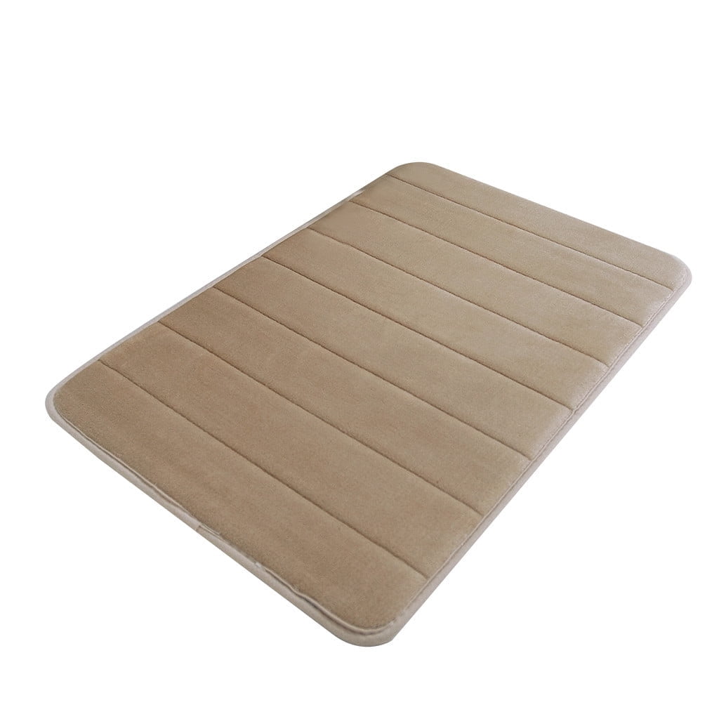 Bathroom Rugs - Ultra Absorbent Non-Slip Floor Bath Mat, Super Soft Shower Mat for Bath Tub, Machine Washable 16x24" (Brown) #A-Khaki
