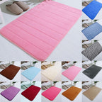 Bathroom Rugs - Ultra Absorbent Non-Slip Floor Bath Mat, Super Soft Shower Mat for Bath Tub, Machine Washable 16x24" (Brown) #A-Light blue