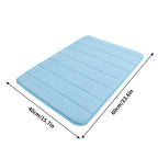 Bathroom Rugs - Ultra Absorbent Non-Slip Floor Bath Mat, Super Soft Shower Mat for Bath Tub, Machine Washable 16x24" (Brown) #A-Light blue