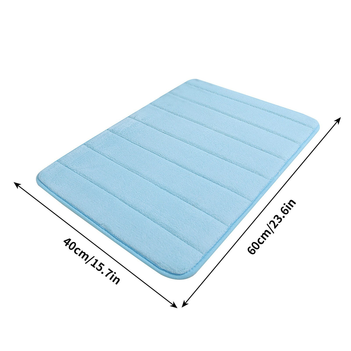 Bathroom Rugs - Ultra Absorbent Non-Slip Floor Bath Mat, Super Soft Shower Mat for Bath Tub, Machine Washable 16x24" (Brown) #A-Light blue