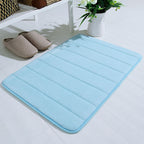 Bathroom Rugs - Ultra Absorbent Non-Slip Floor Bath Mat, Super Soft Shower Mat for Bath Tub, Machine Washable 16x24" (Brown) #A-Light blue