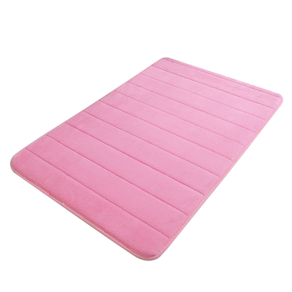 Bathroom Rugs - Ultra Absorbent Non-Slip Floor Bath Mat, Super Soft Shower Mat for Bath Tub, Machine Washable 16x24" (Brown) #A-Pink