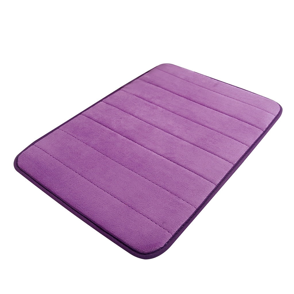 Bathroom Rugs - Ultra Absorbent Non-Slip Floor Bath Mat, Super Soft Shower Mat for Bath Tub, Machine Washable 16x24" (Brown) #A-Purple