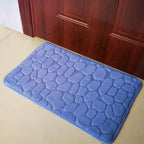 Bathroom Rugs - Ultra Absorbent Non-Slip Floor Bath Mat, Super Soft Shower Mat for Bath Tub, Machine Washable 16x24" (Brown) #B-Blue