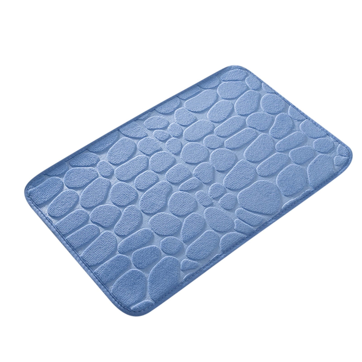 Bathroom Rugs - Ultra Absorbent Non-Slip Floor Bath Mat, Super Soft Shower Mat for Bath Tub, Machine Washable 16x24" (Brown) #B-Blue
