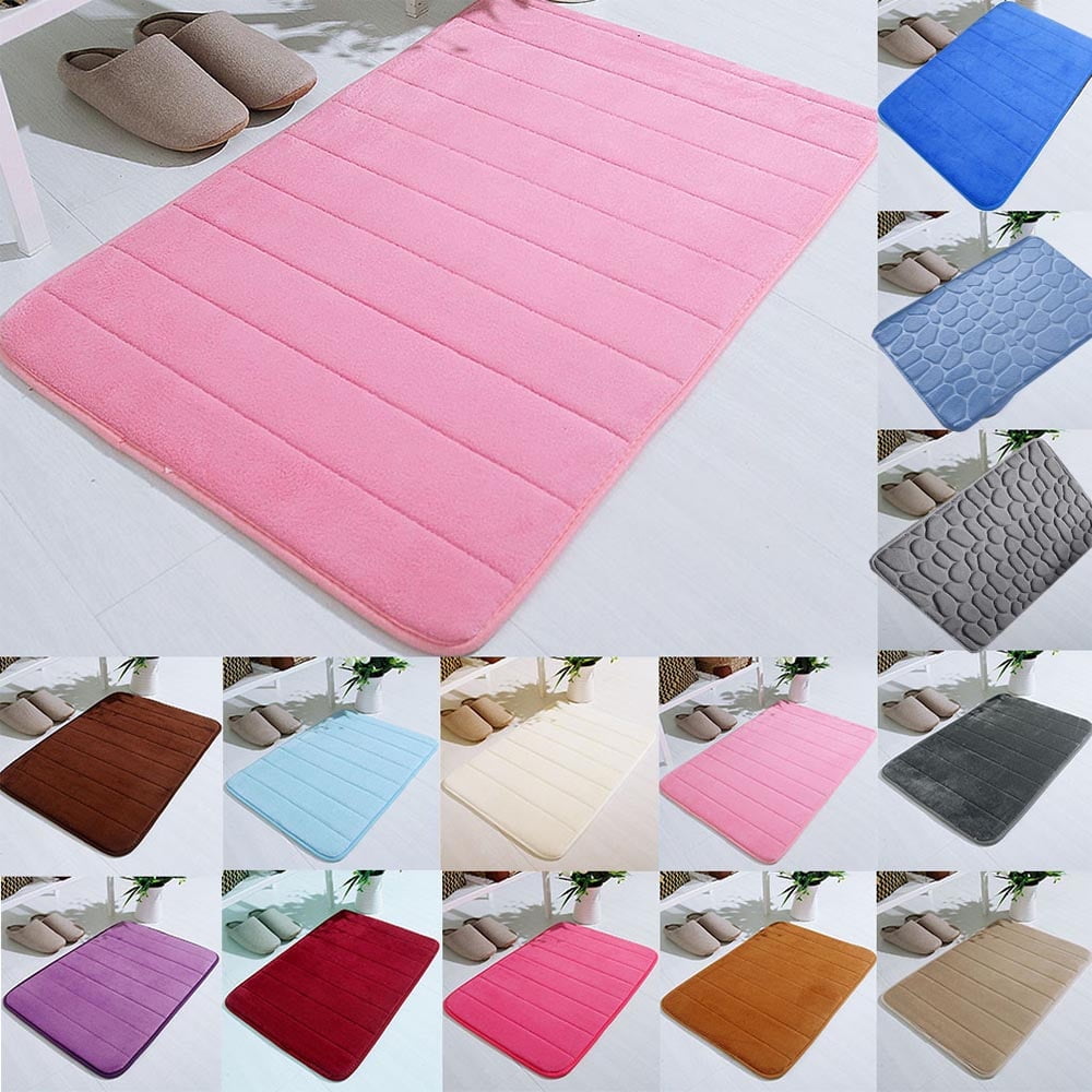 Bathroom Rugs - Ultra Absorbent Non-Slip Floor Bath Mat, Super Soft Shower Mat for Bath Tub, Machine Washable 16x24" (Brown) #B-Green