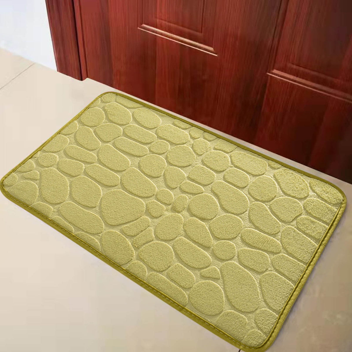 Bathroom Rugs - Ultra Absorbent Non-Slip Floor Bath Mat, Super Soft Shower Mat for Bath Tub, Machine Washable 16x24" (Brown) #B-Green