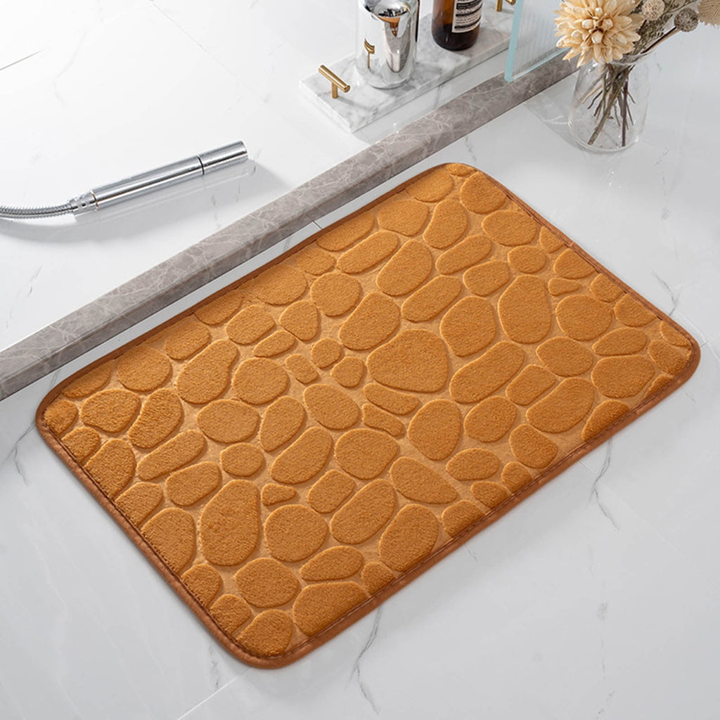 Bathroom Rugs - Ultra Absorbent Non-Slip Floor Bath Mat, Super Soft Shower Mat for Bath Tub, Machine Washable 16x24" (Brown) #B-Khaki