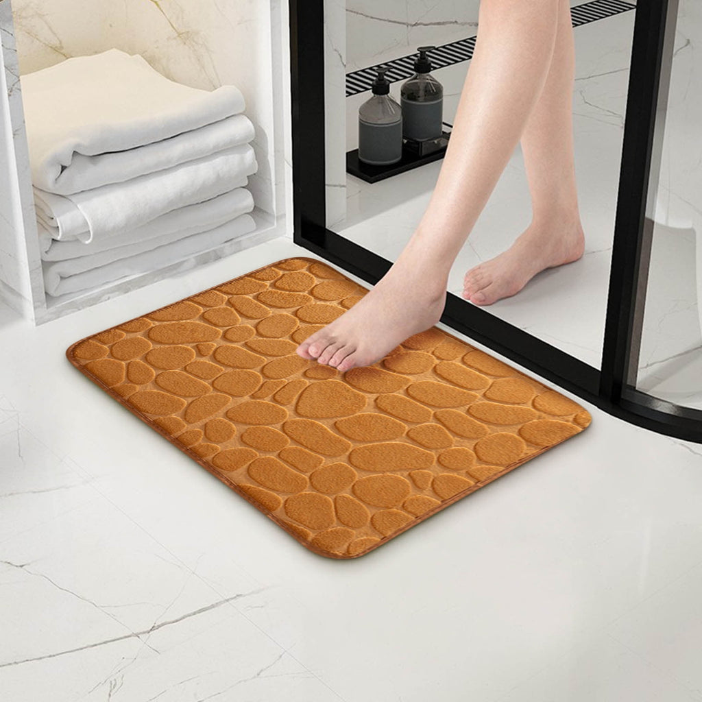 Bathroom Rugs - Ultra Absorbent Non-Slip Floor Bath Mat, Super Soft Shower Mat for Bath Tub, Machine Washable 16x24" (Brown) #B-Khaki
