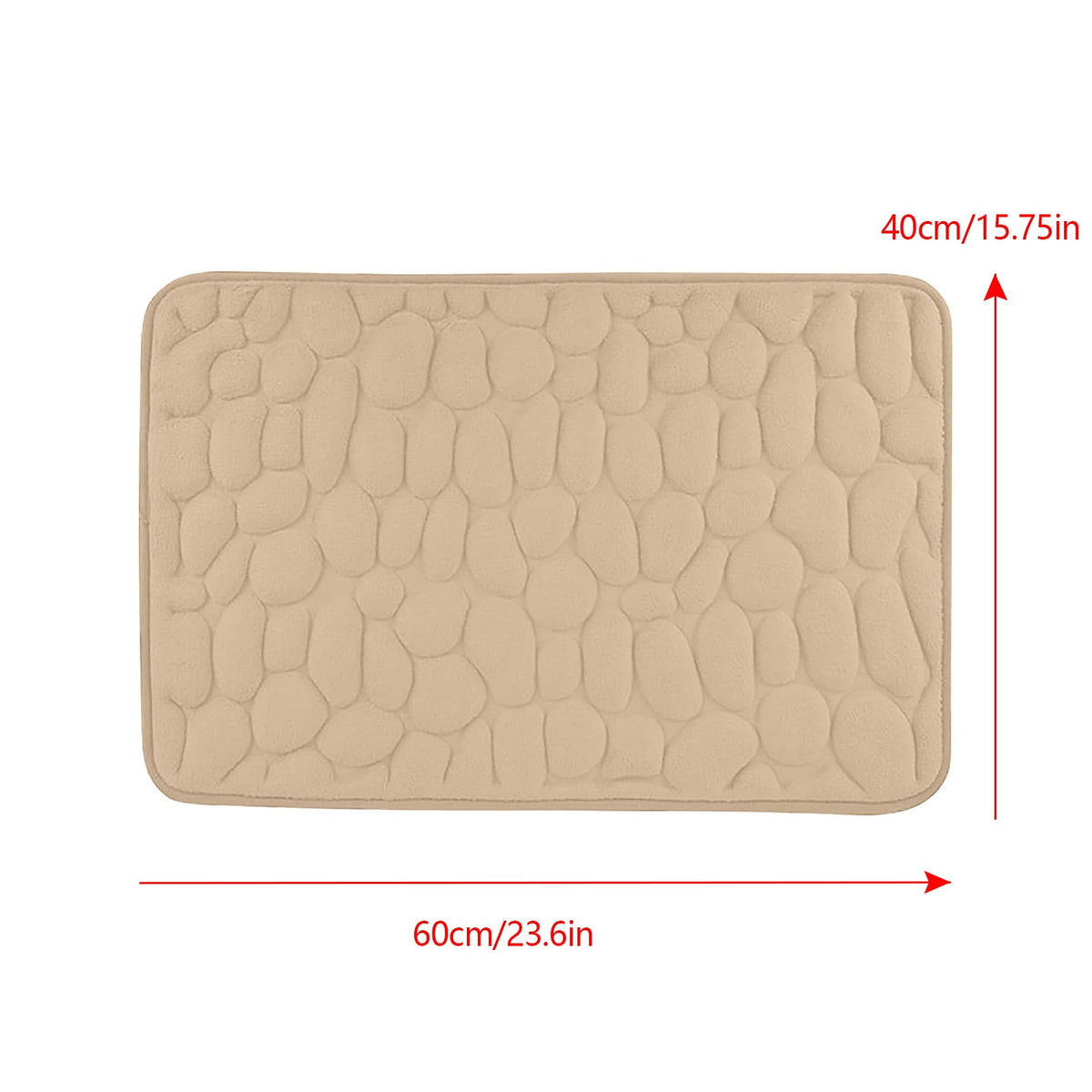 Bathroom Rugs - Ultra Absorbent Non-Slip Floor Bath Mat, Super Soft Shower Mat for Bath Tub, Machine Washable 16x24" (Brown) #C-Beige