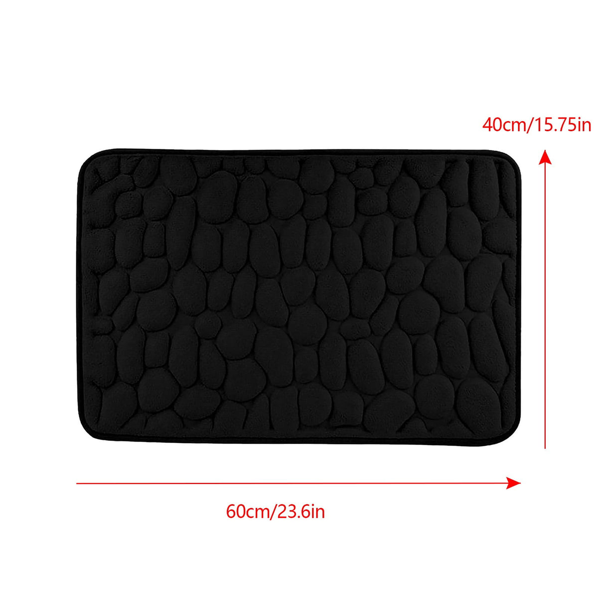 Bathroom Rugs - Ultra Absorbent Non-Slip Floor Bath Mat, Super Soft Shower Mat for Bath Tub, Machine Washable 16x24" (Brown) #C-Black