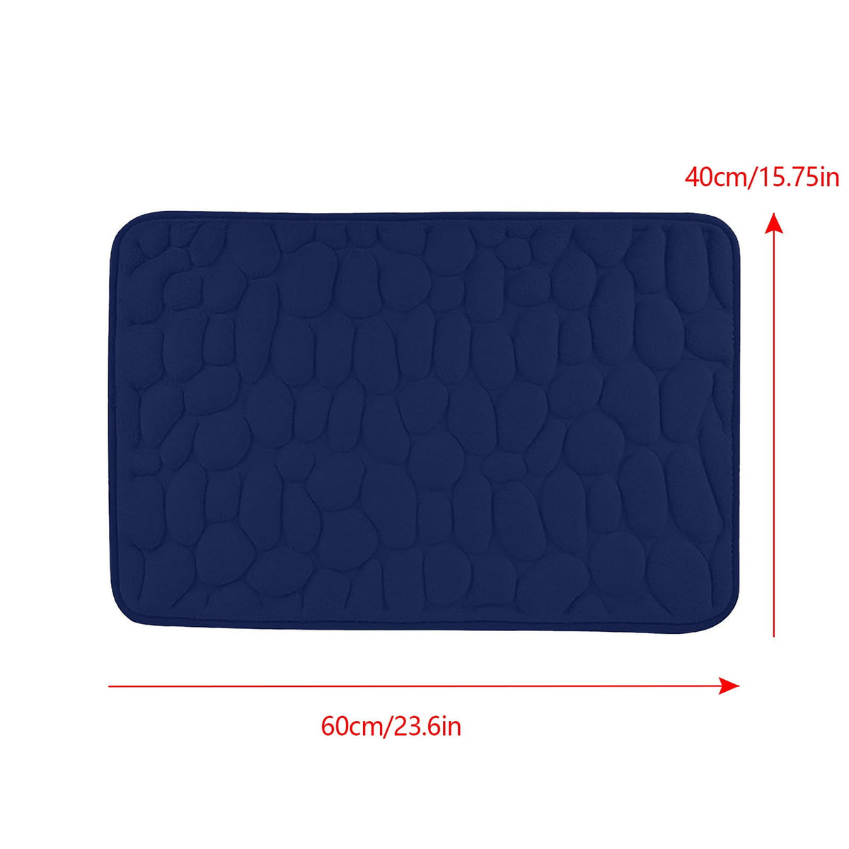Bathroom Rugs - Ultra Absorbent Non-Slip Floor Bath Mat, Super Soft Shower Mat for Bath Tub, Machine Washable 16x24" (Brown) #C-Dark Blue